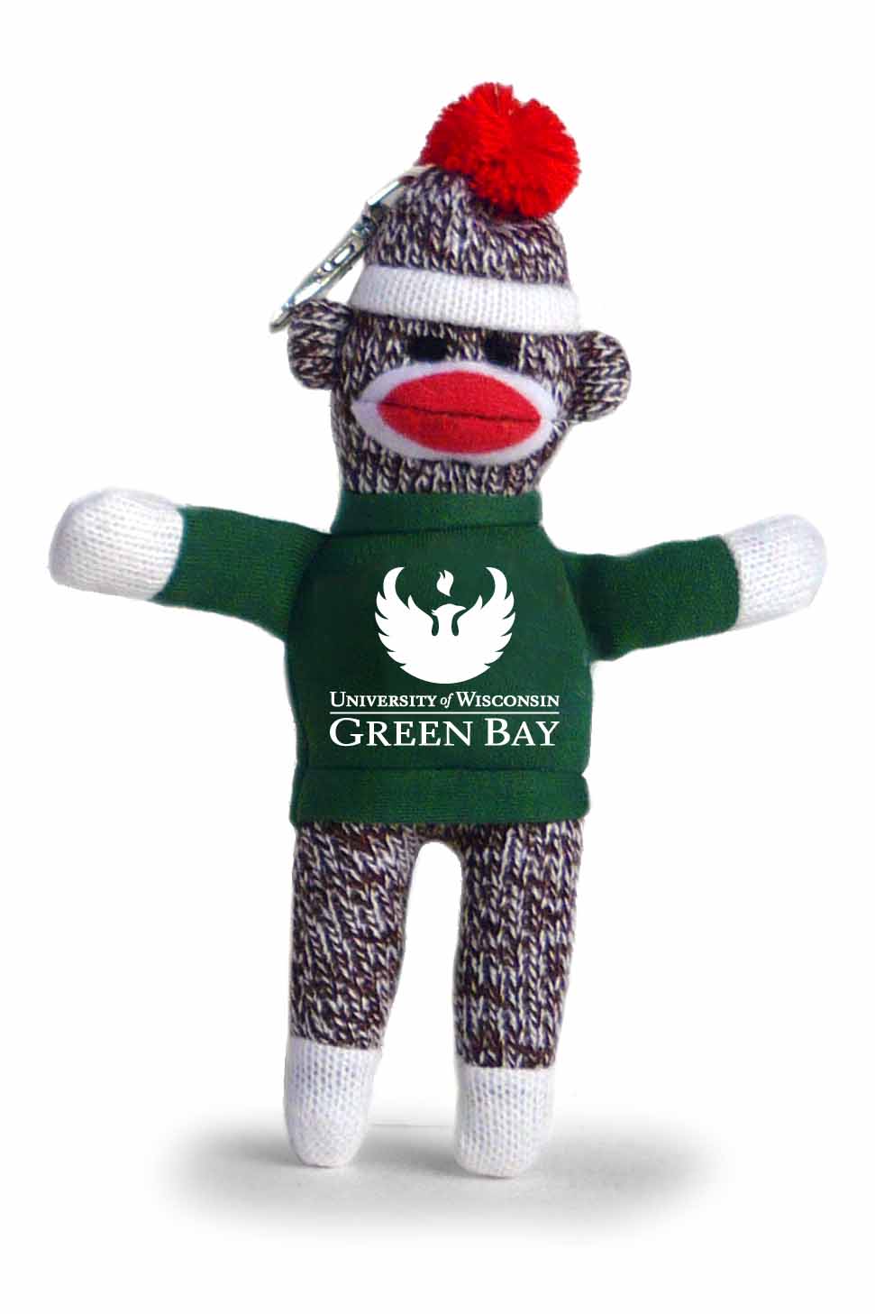 WISCONSIN GREEN BAY SOCK MONKEY KEYCHAIN (4")