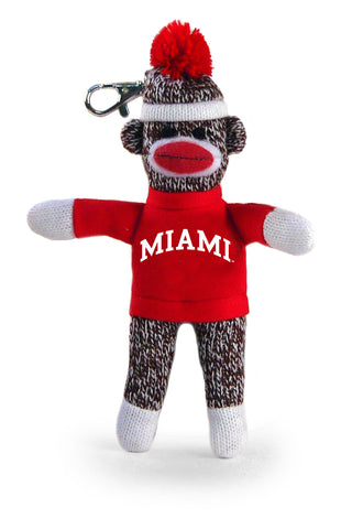 MIAMI OF OHIO SOCK MONKEY KEYCHAIN (4")