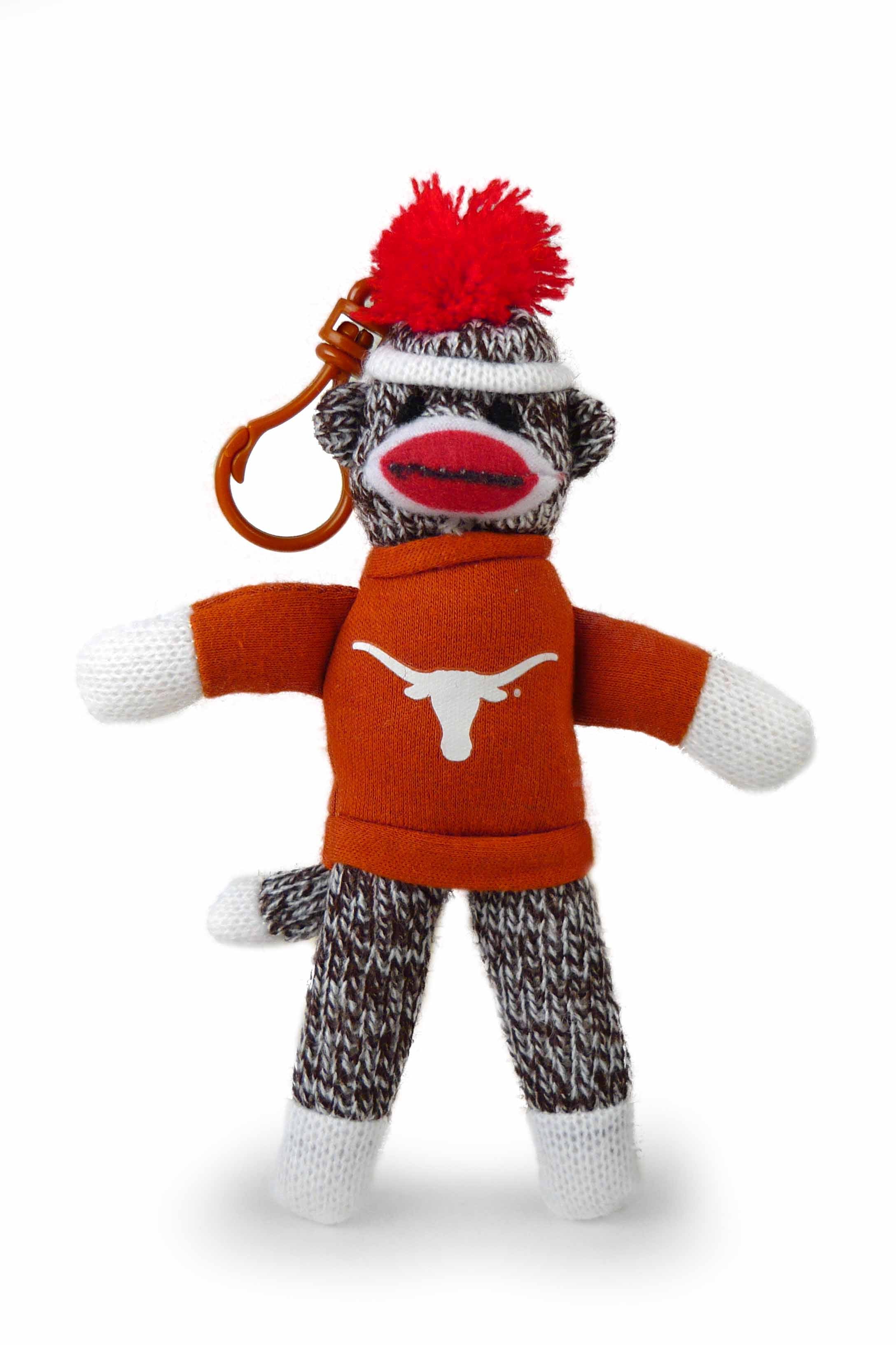 TEXAS UNIV SOCK MONKEY KEYCHAIN (4")