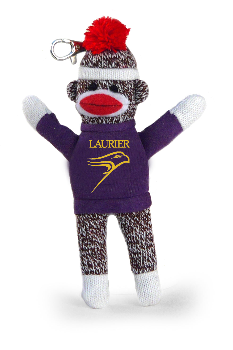 WILFRID LAURIER UNIV SOCK MONKEY KEYCHAIN (4")