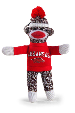 ARKANSAS UNIV SOCK MONKEY KEYCHAIN (4")