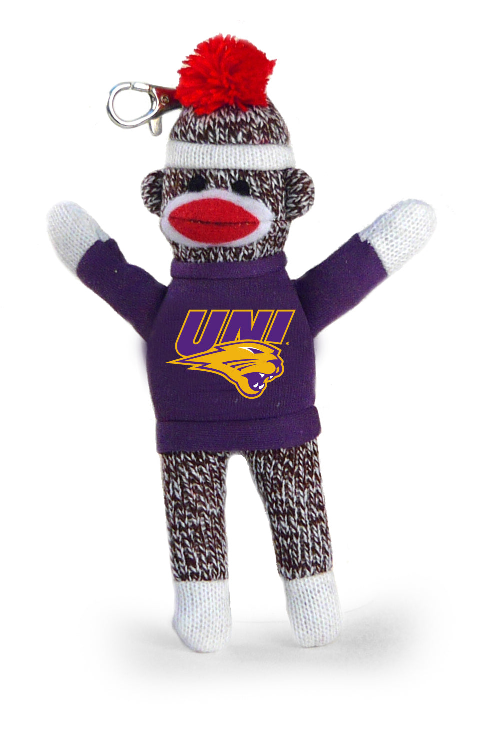 NORTHERN IOWA SOCK MONKEY KEYCHAIN (4")