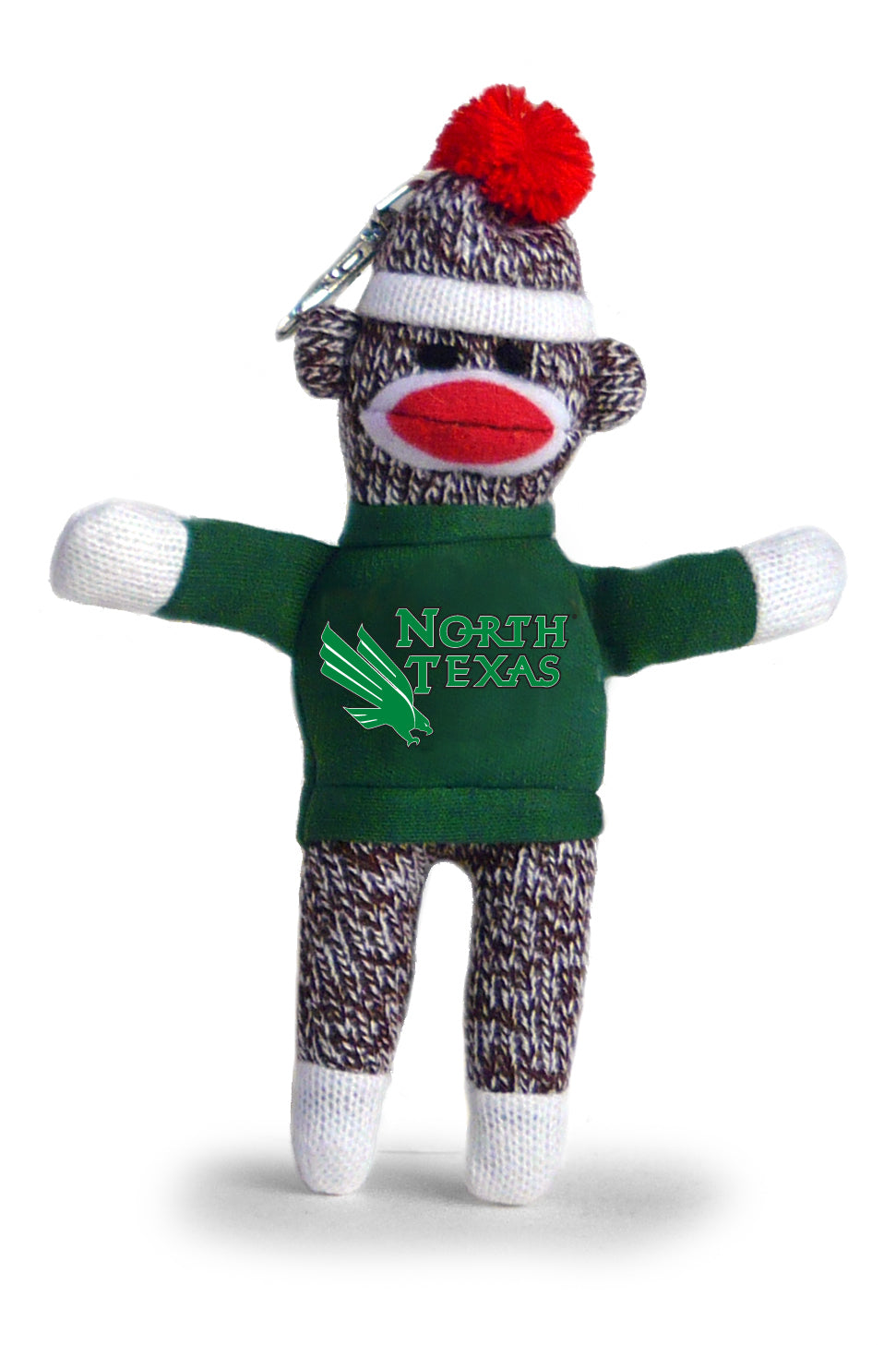 NORTH TEXAS UNIV SOCK MONKEY KEYCHAIN (4")