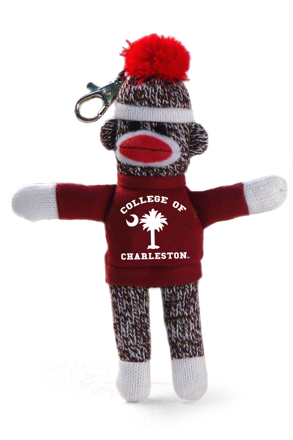 CHARLESTON COLLEGE SOCK MONKEY KEYCHAIN (4")