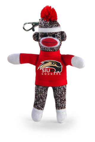 SOUTHERN ILLINOIS EDWARDSVILLE SOCK MONKEY KEYCHAIN (4")