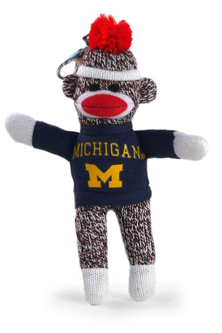 MICHIGAN UNIV SOCK MONKEY KEYCHAIN (4")