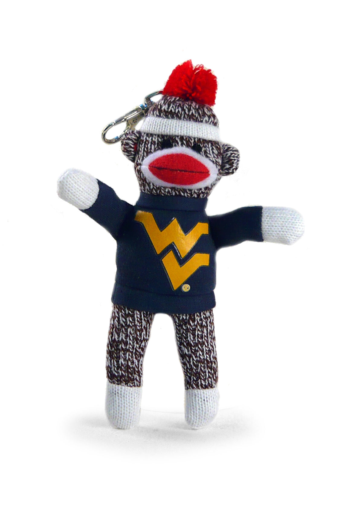 WEST VIRGINIA UNIV SOCK MONKEY KEYCHAIN (4")