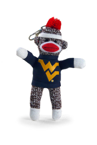 WEST VIRGINIA UNIV SOCK MONKEY KEYCHAIN (4")