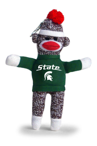 MICHIGAN STATE SOCK MONKEY KEYCHAIN (4")