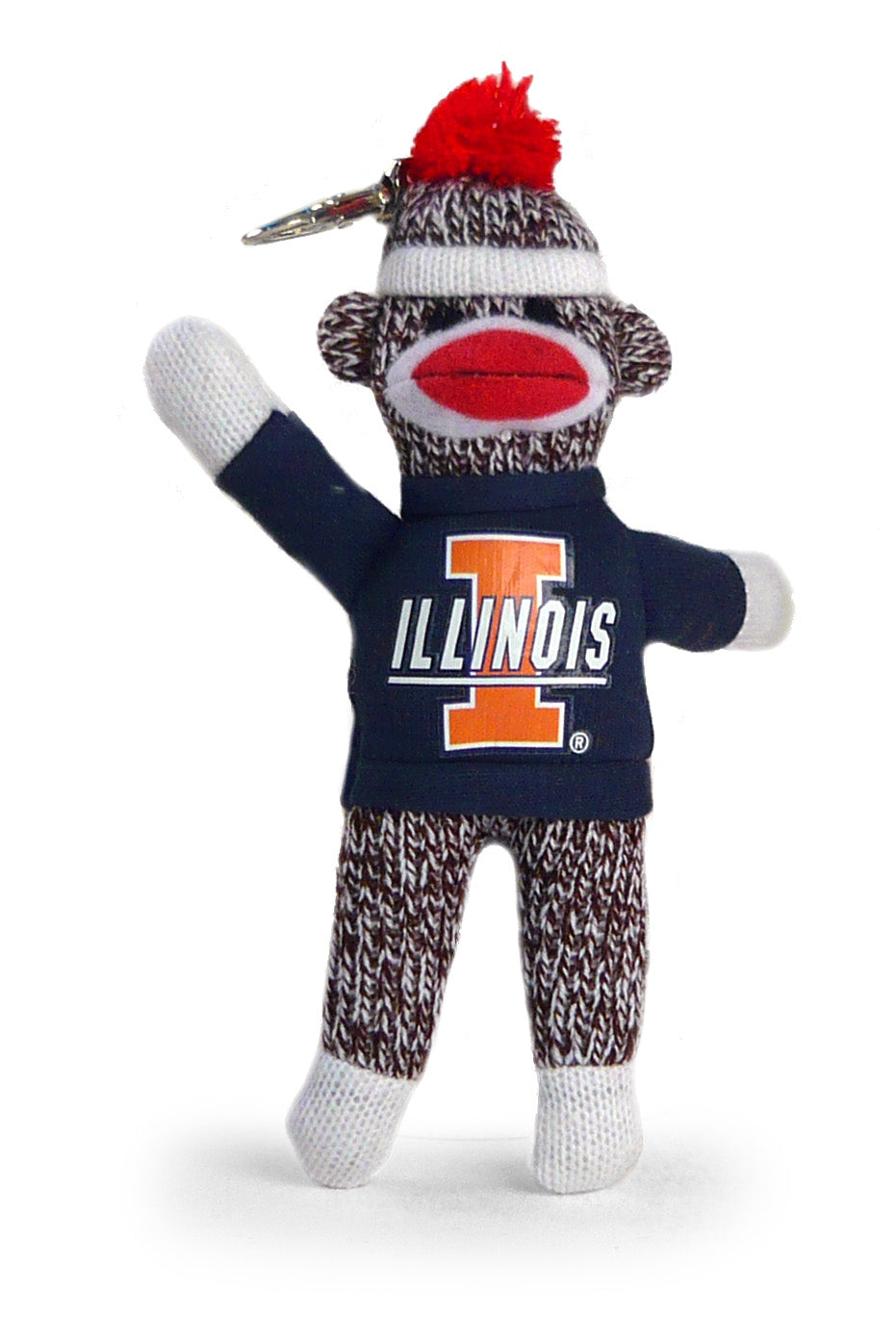 ILLINOIS UNIV SOCK MONKEY KEYCHAIN (4")