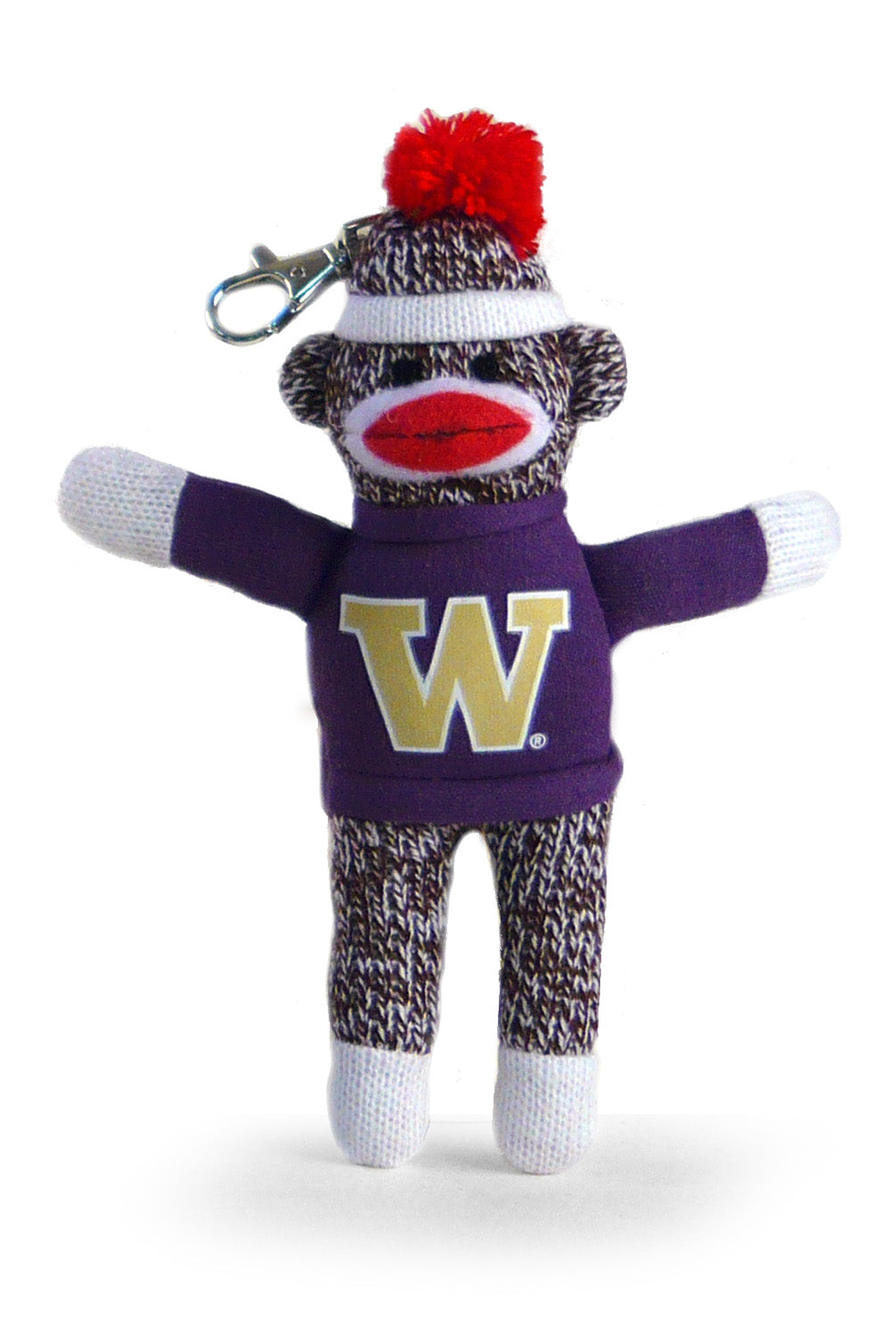 WASHINGTON UNIV SOCK MONKEY KEYCHAIN (4")