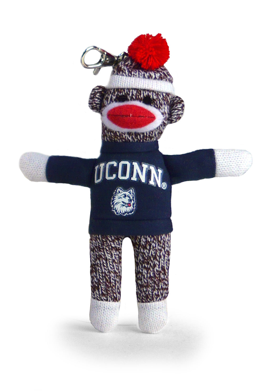 CONNECTICUT UNIV SOCK MONKEY KEYCHAIN (4")