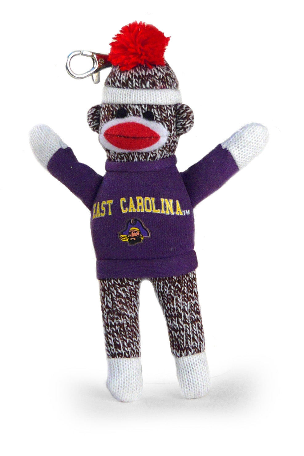 EAST CAROLINA UNIV SOCK MONKEY KEYCHAIN (4")