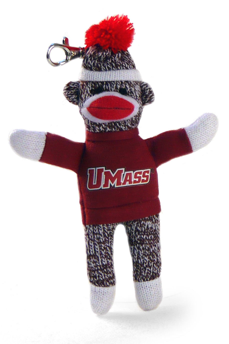 MASSACHUSETTS AMHERST SOCK MONKEY KEYCHAIN (4")