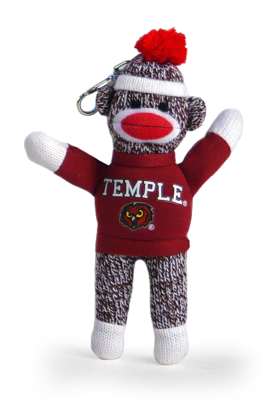 TEMPLE UNIV SOCK MONKEY KEYCHAIN (4")