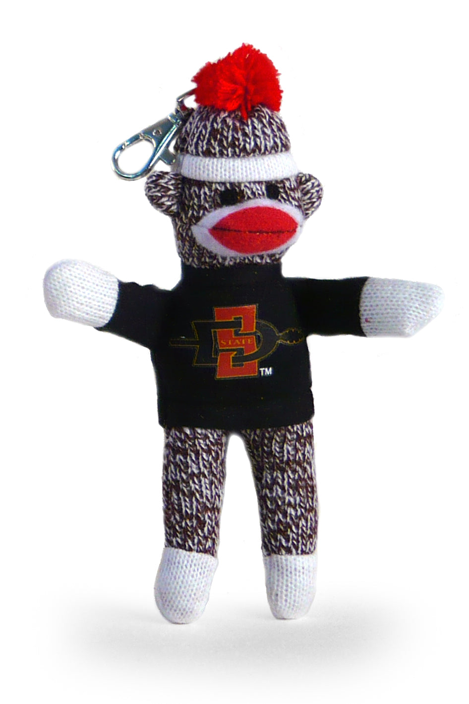 SAN DIEGO STATE SOCK MONKEY KEYCHAIN (4")