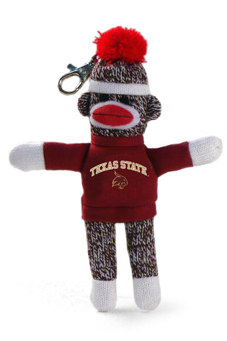 TEXAS STATE SOCK MONKEY KEYCHAIN (4")