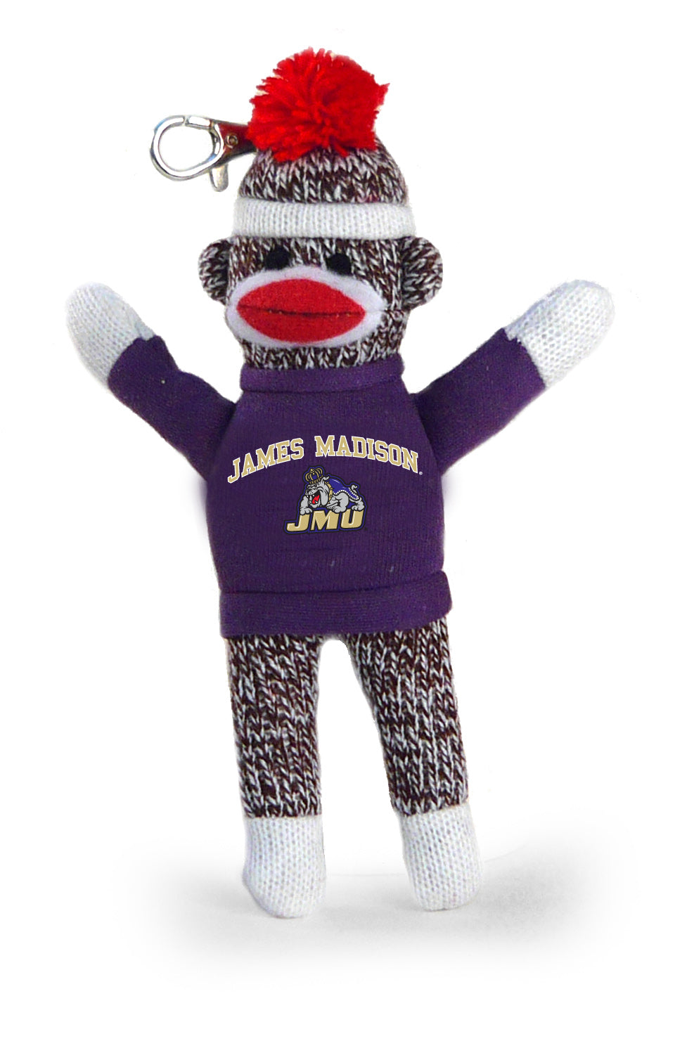 JAMES MADISON UNIV SOCK MONKEY KEYCHAIN (4")