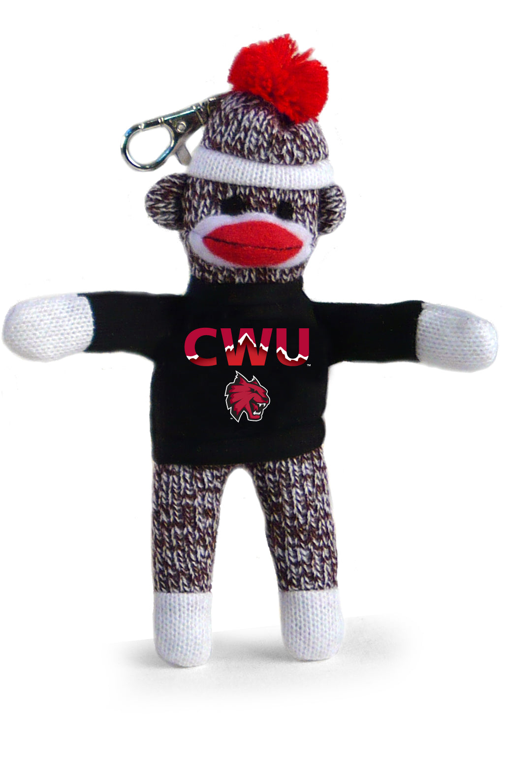 CENTRAL WASHINGTON SOCK MONKEY KEYCHAIN (4")