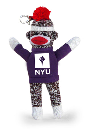 NEW YORK UNIV SOCK MONKEY KEYCHAIN (4")