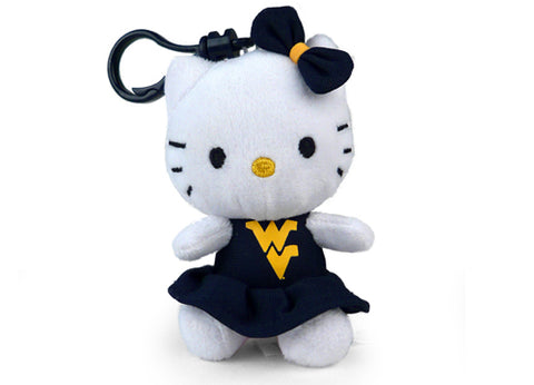 WEST VIRGINIA UNIV HELLO KITTY KEYCHAIN (4")